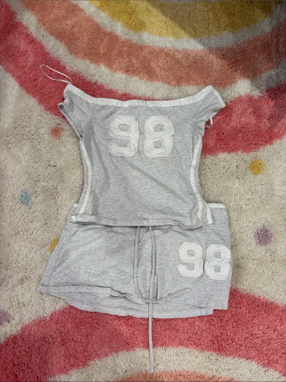 Princess Polly Light Gray '98 Tank & Shorts Sleep Set